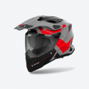 Casco Commander2 Reveal Grigio Opaco Rosso Fluo