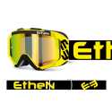 Maschera Ethen 05R Giallo Nero Lente Specchiata Oro