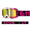 Maschera Ethen 05R Fuxia Nero Lente Specchiata Oro