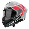 Casco Matrix Rider Grigio Opaco Rosso Fluo